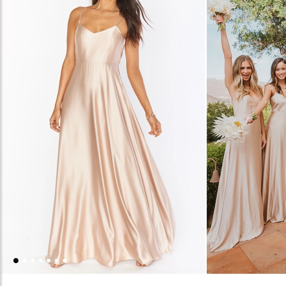 NWT Faith Maxi Dress in Champagne Luxe Satin